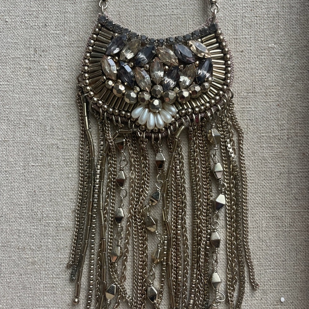 Elegant light Gold Statement Necklace